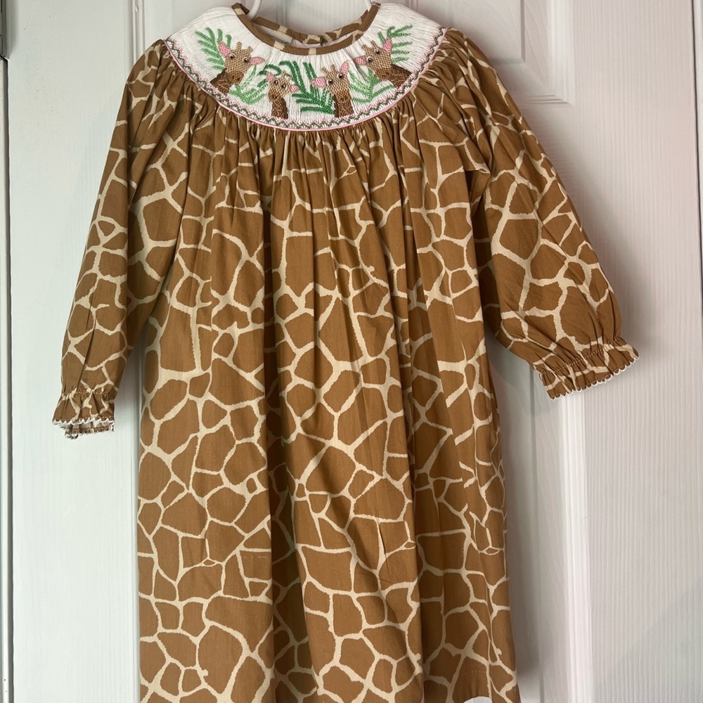 Smocked Giraffe dress, 3T